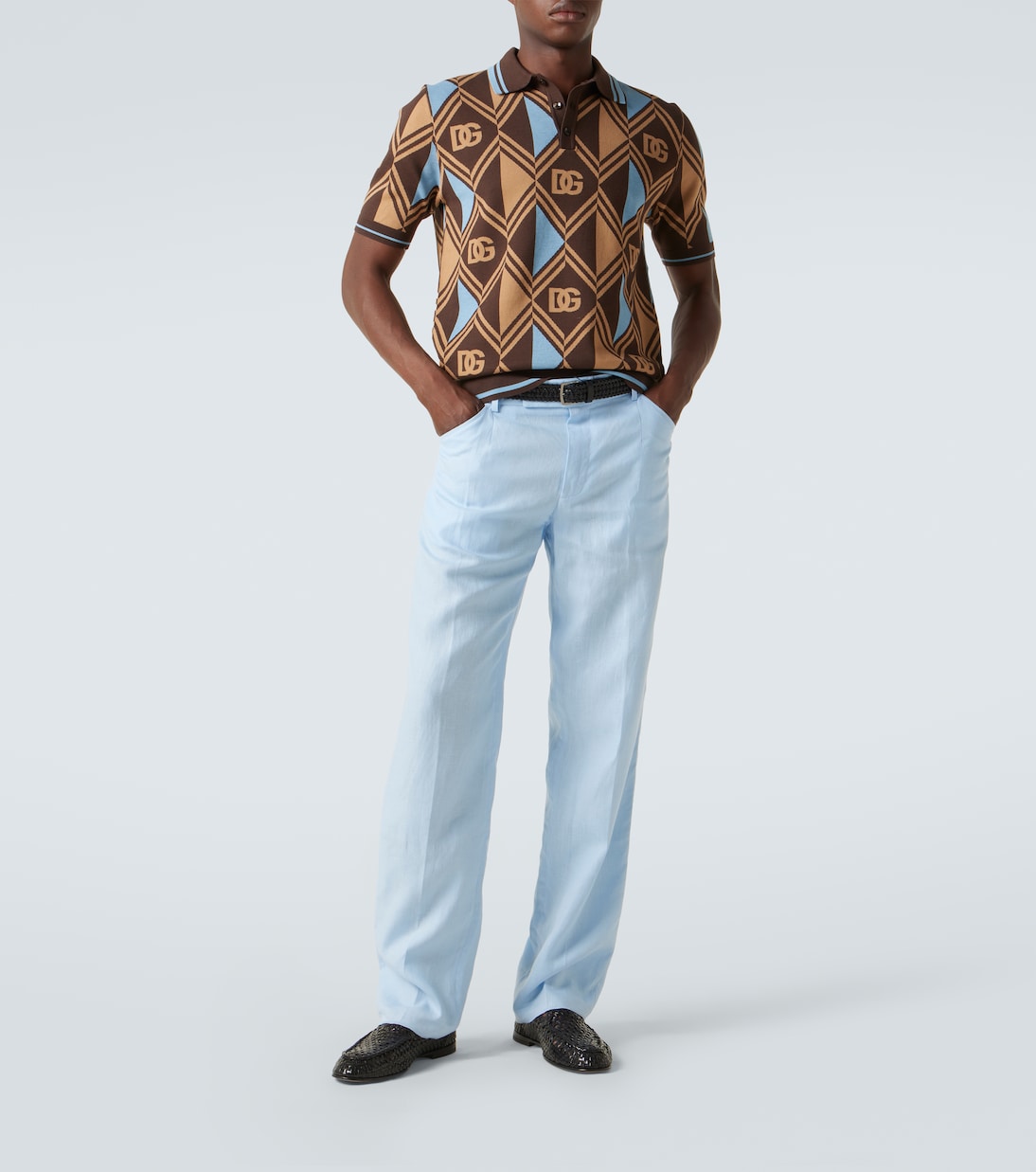 Polohemd DG aus Jacquard | Dolce&Gabbana