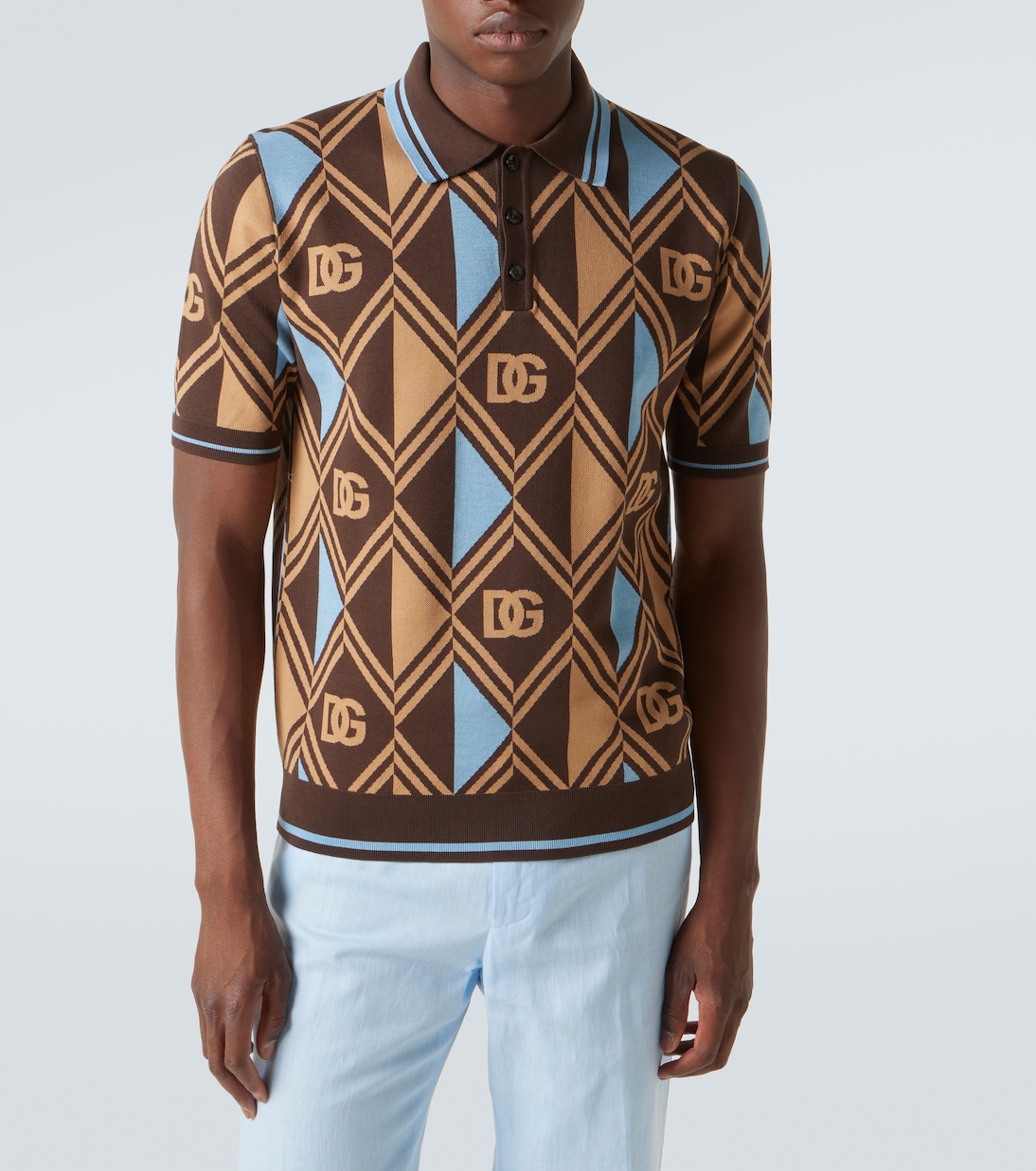 Polohemd DG aus Jacquard | Dolce&Gabbana