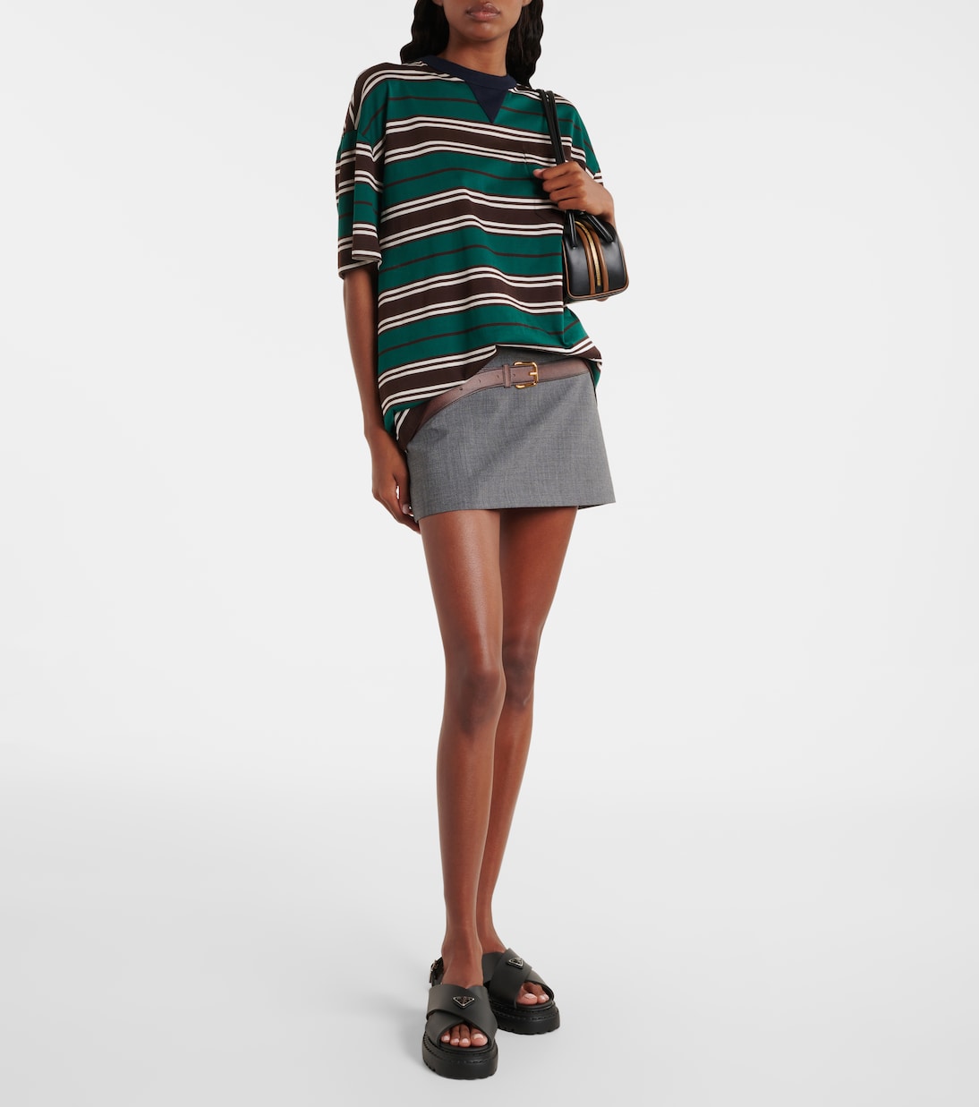 Logo rubber platform sandals | Prada