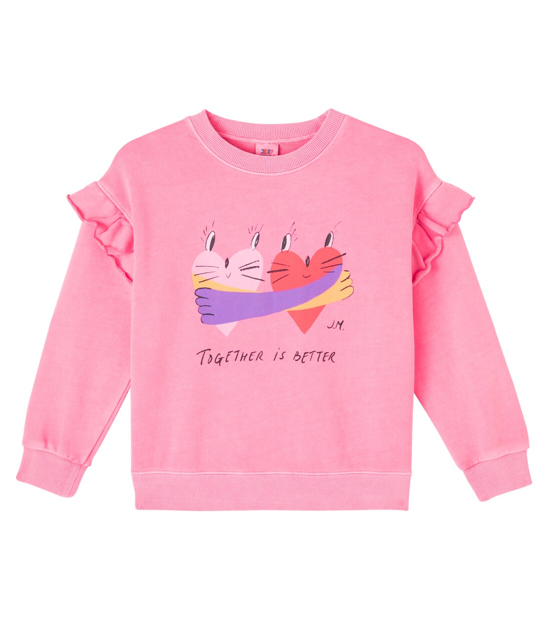 Together printed ruffled cotton sweatshirt | Jellymallow