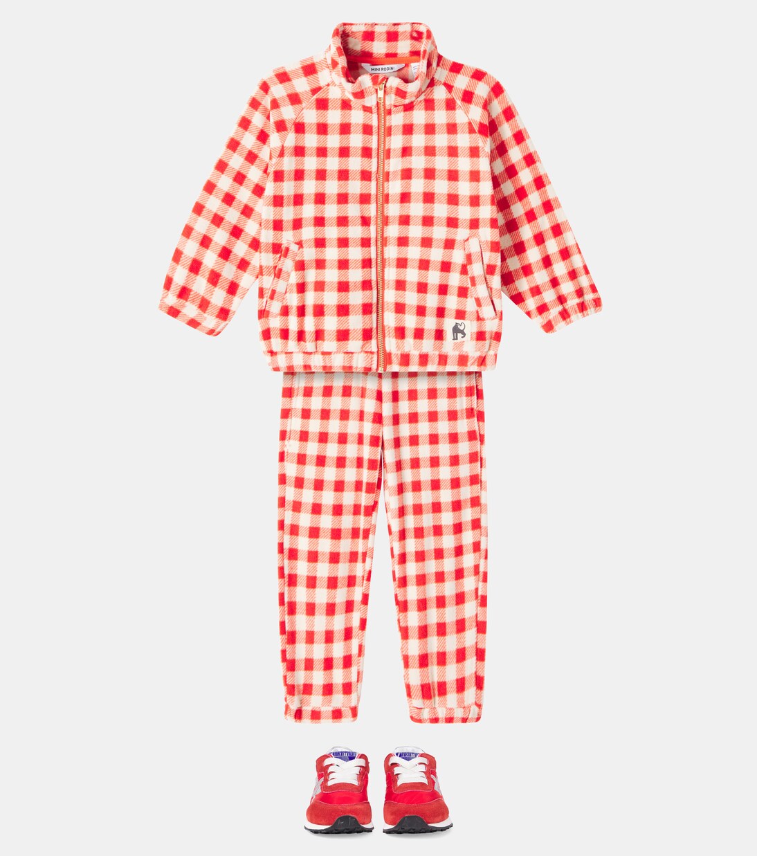 Gingham fleece jacket | Mini Rodini