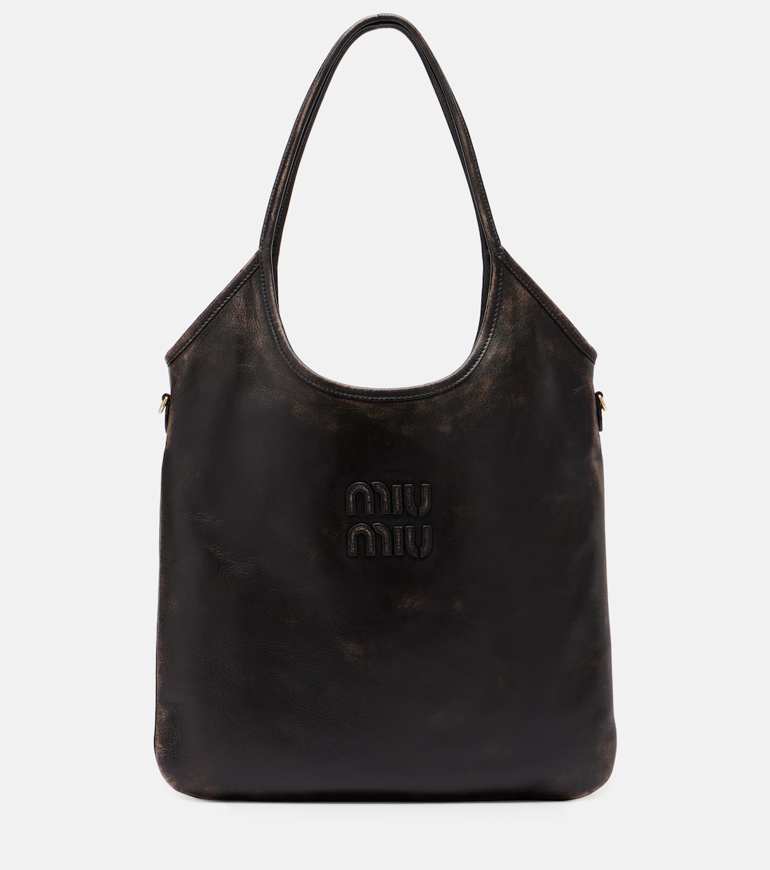 Ivy distressed leather shoulder bag | Miu Miu