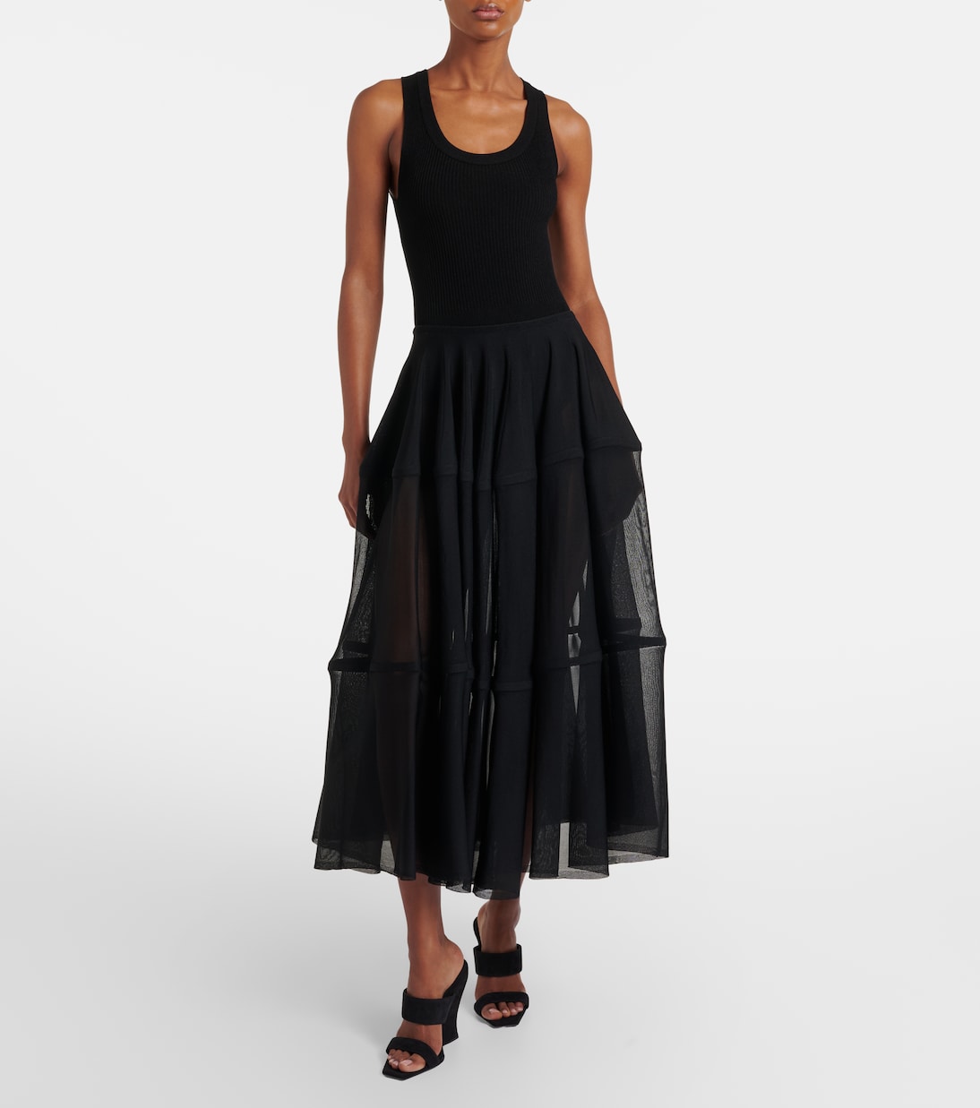 半透视中长半身裙 | Alaïa