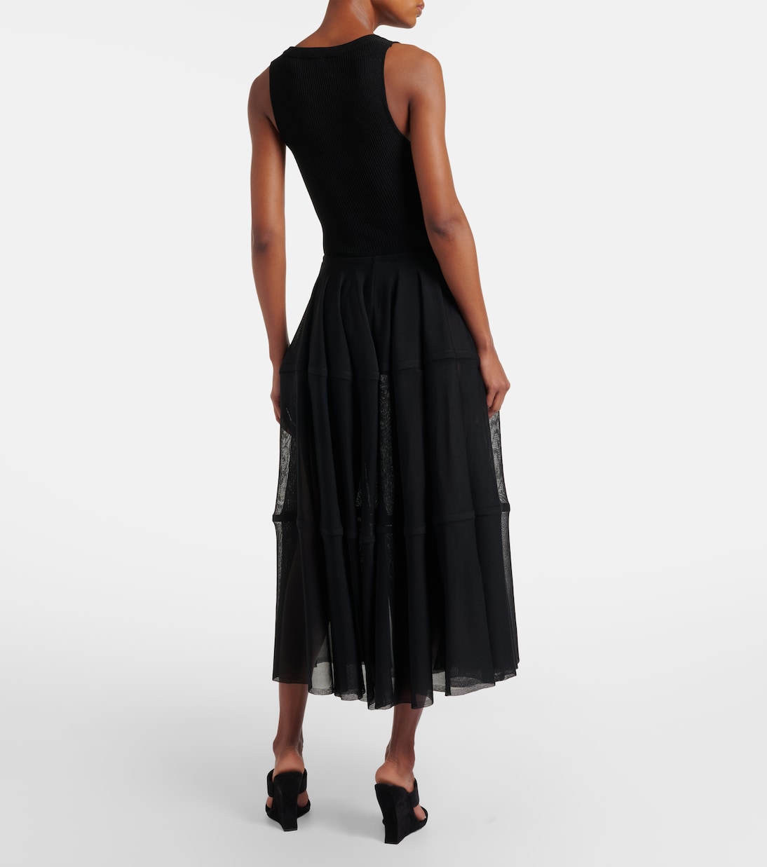 半透视中长半身裙 | Alaïa