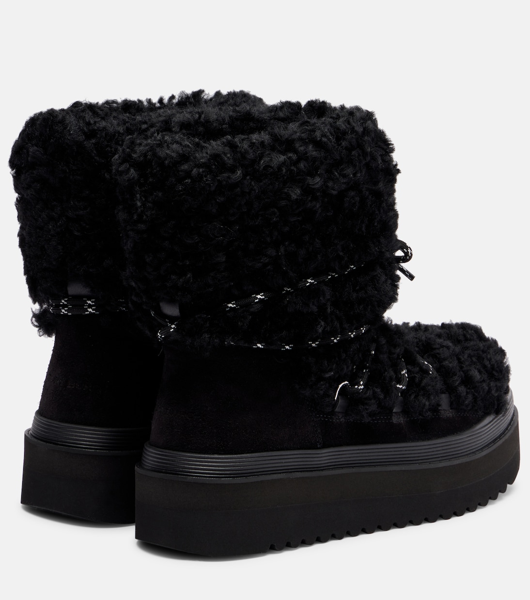 Mellow shearling and suede lace-up boots | Tory Burch
