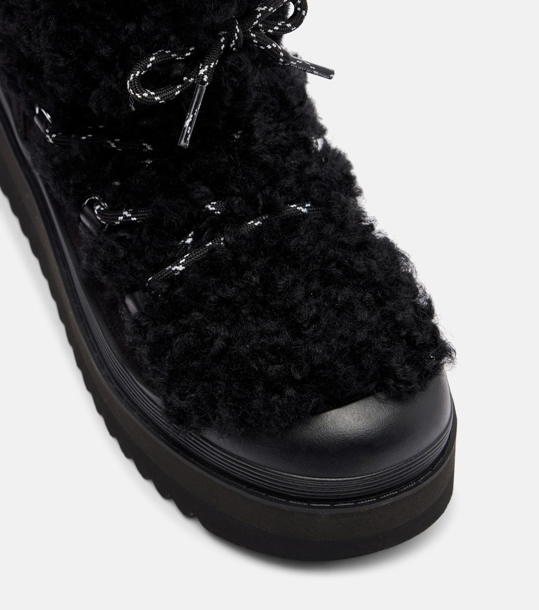Mellow shearling and suede lace-up boots | Tory Burch