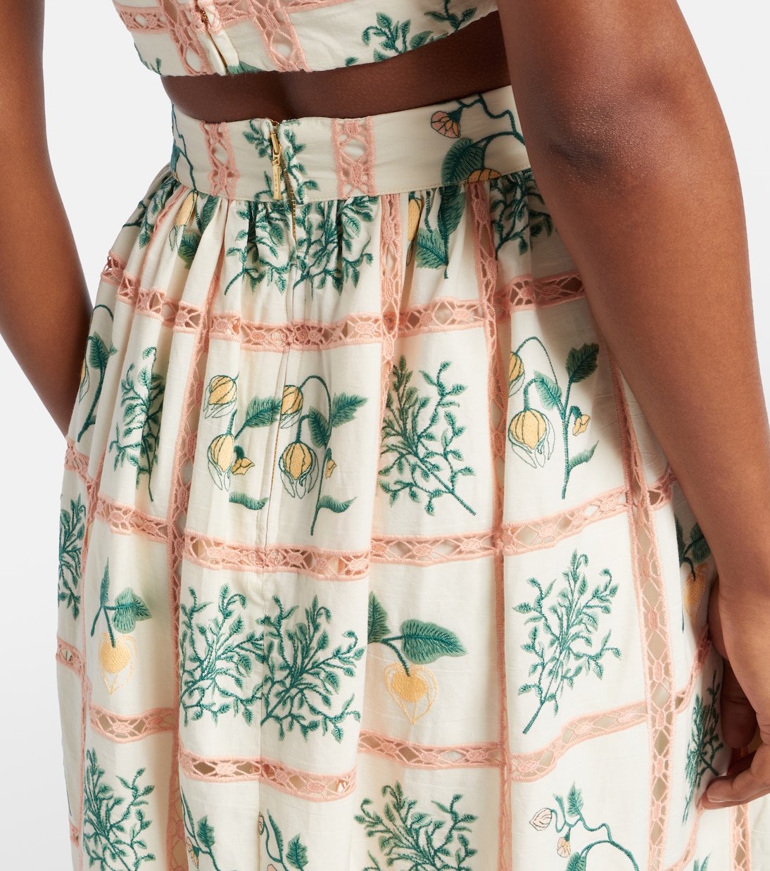 Tangelo floral cotton maxi skirt | Agua by Agua Bendita