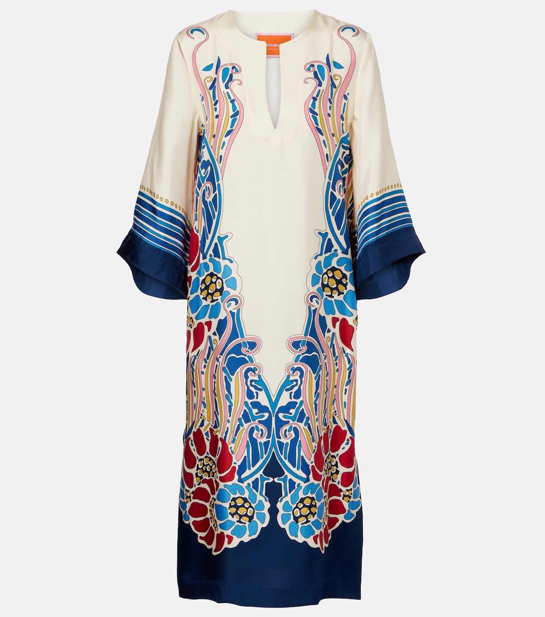 Bedruckter Kaftan aus Seidensatin | La DoubleJ