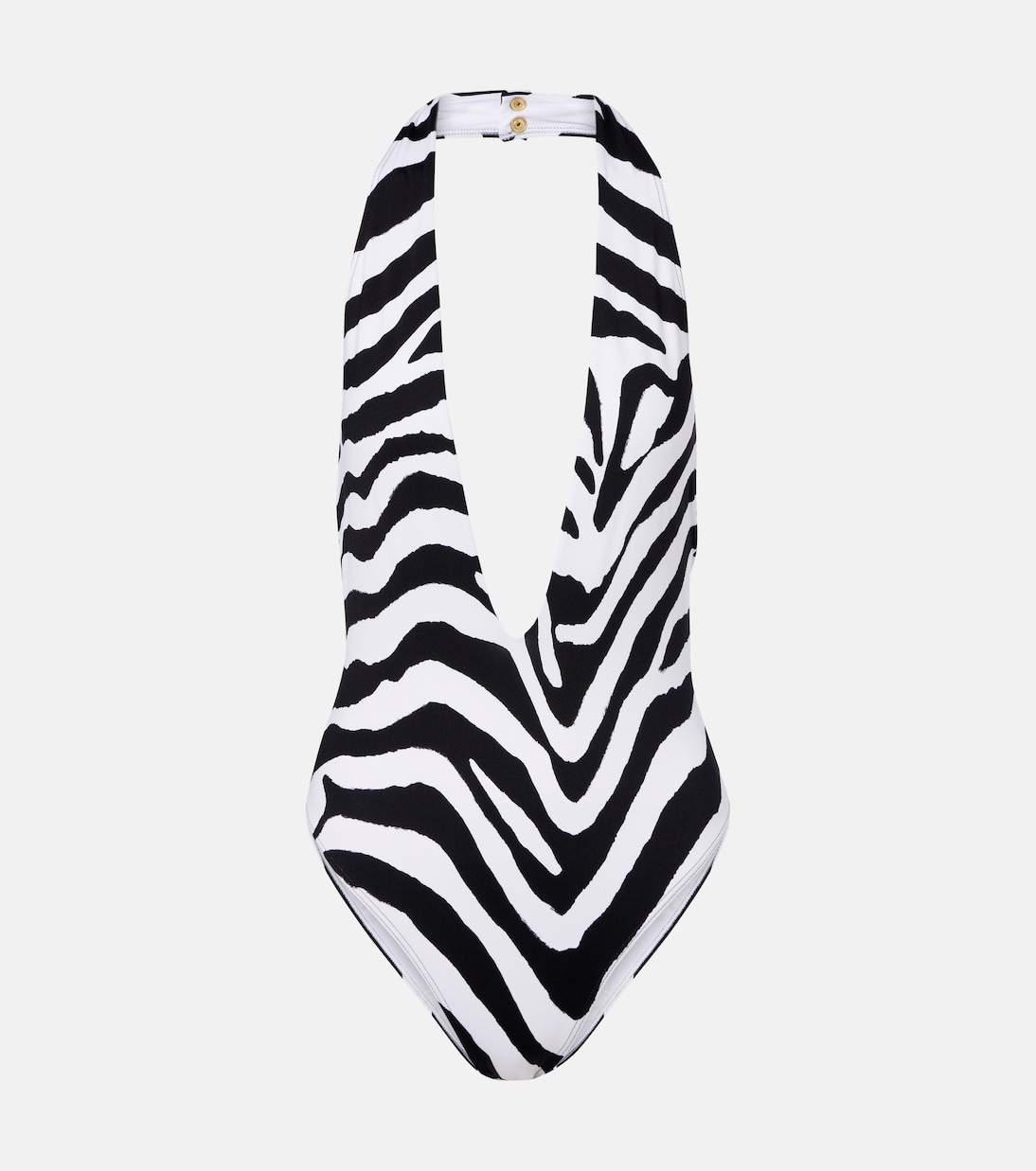 斑马纹印花连体泳衣 | Balmain