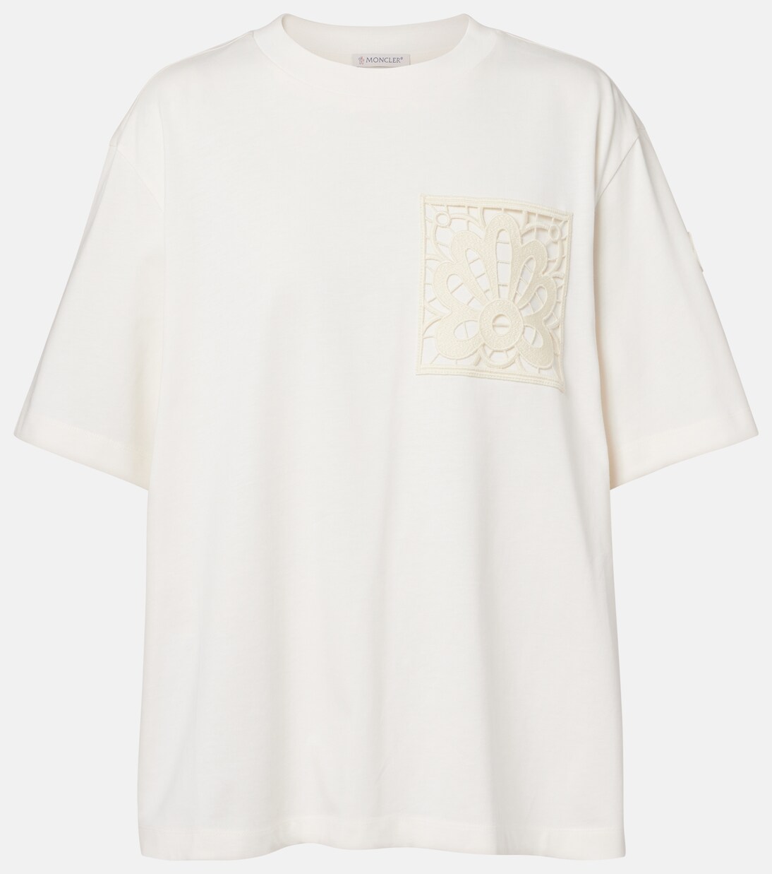Embroidered oversized cotton jersey T-shirt | Moncler