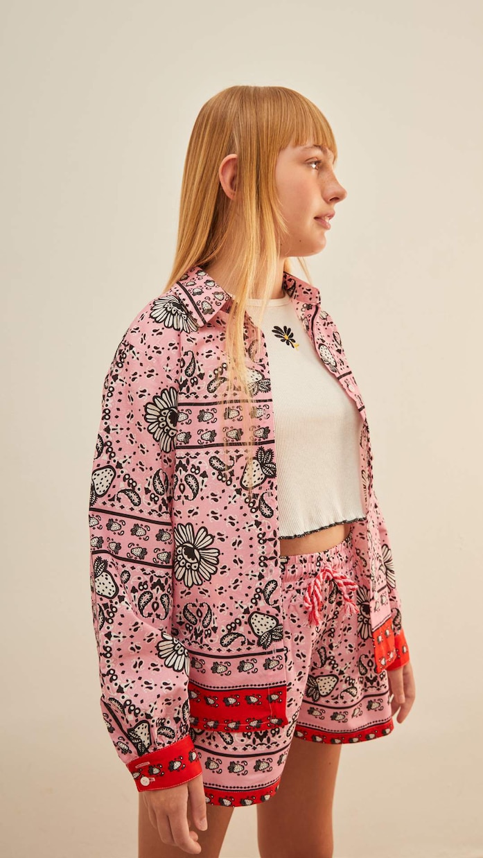 Morango Bandana cotton shorts | Fábula