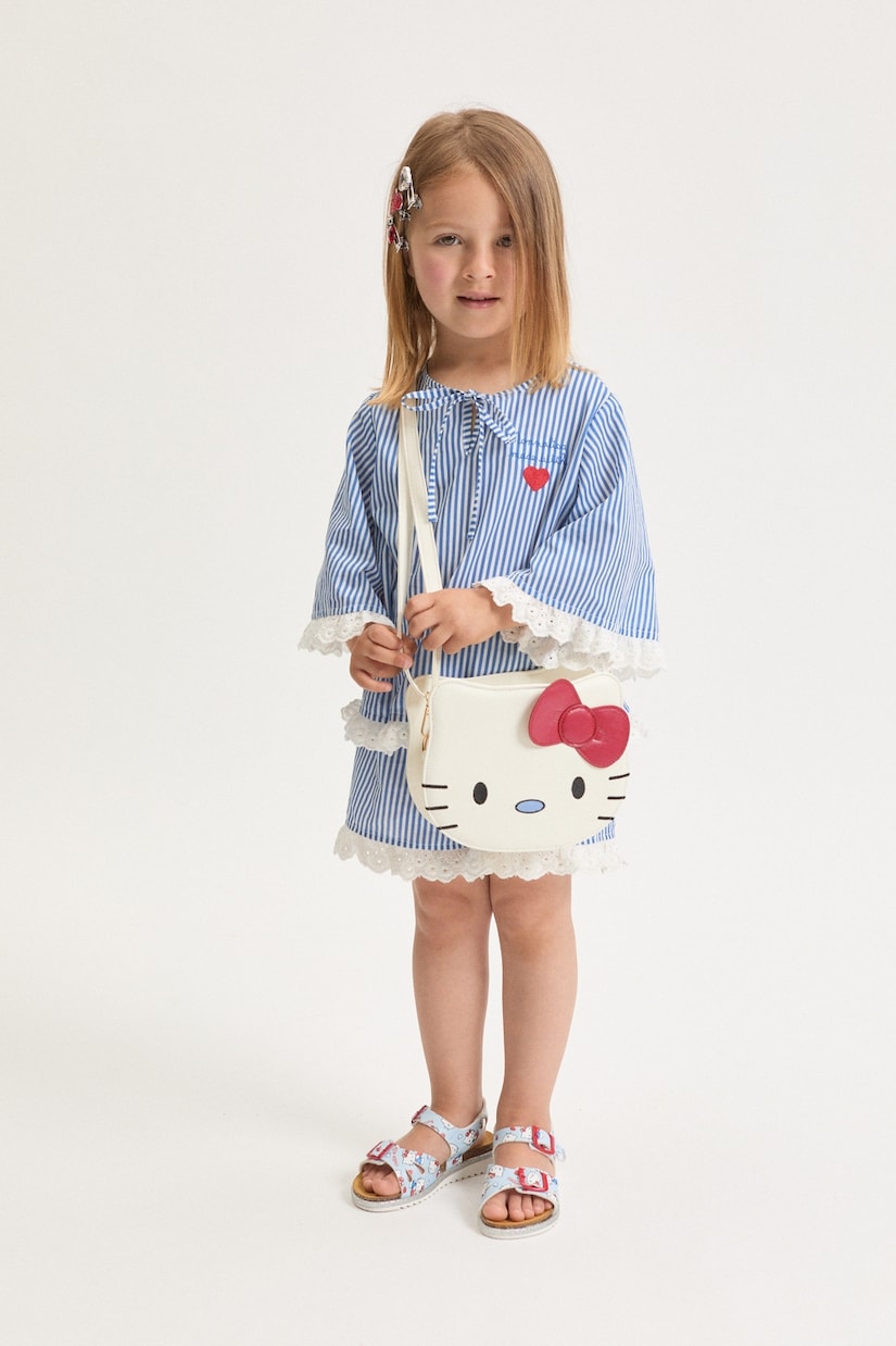 Striped cotton muslin top and shorts set | Monnalisa