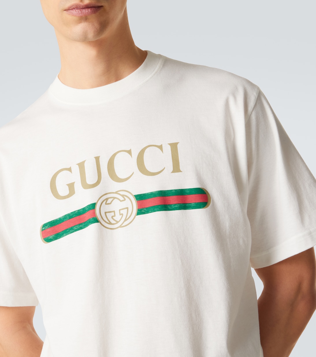 T-Shirt aus Baumwolle und Seide | Gucci