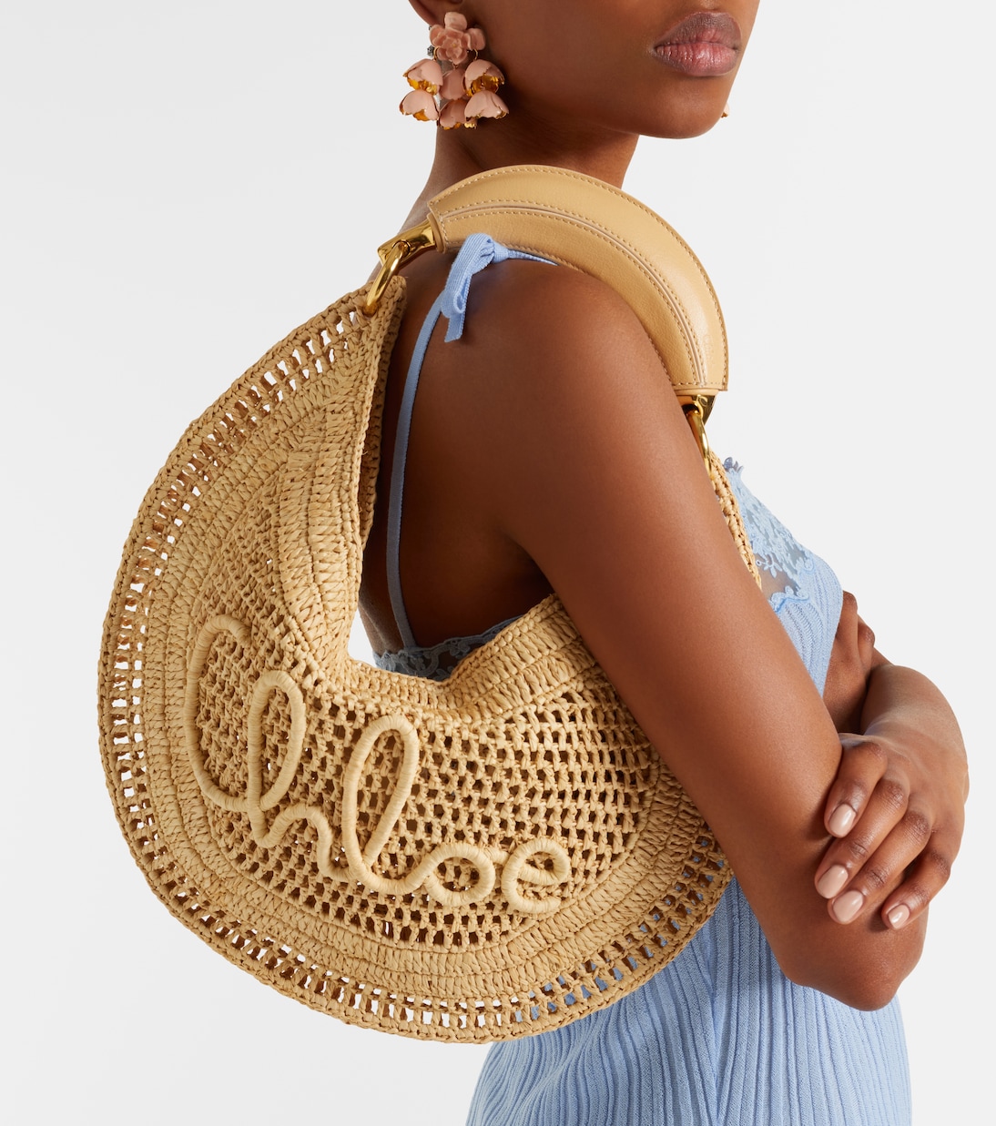 Schultertasche Summer Banana aus Raffiabast | Chloé