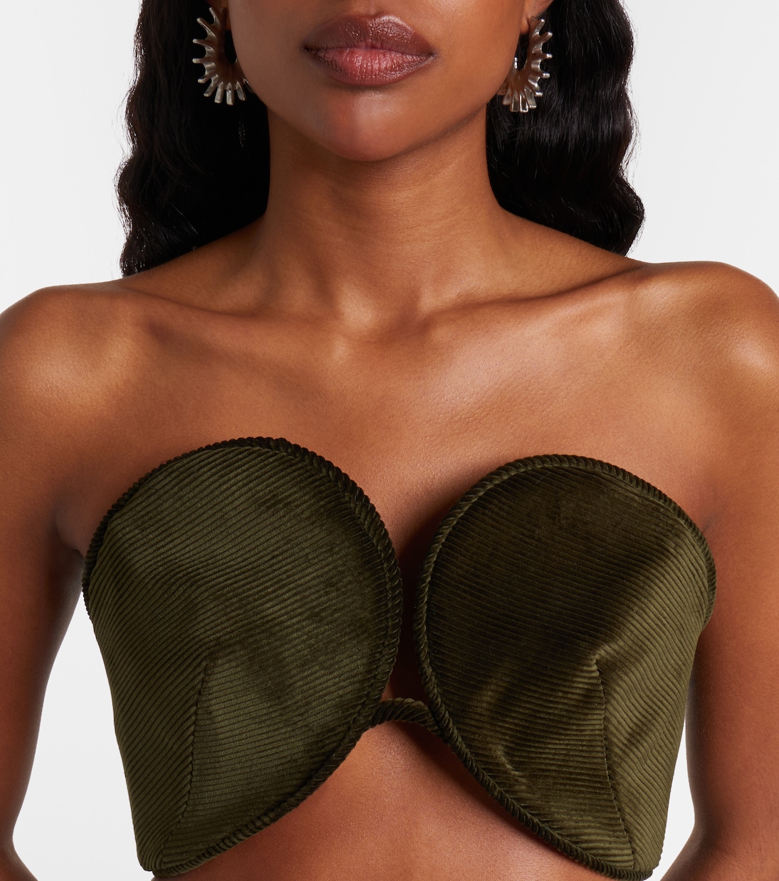 Cotton corduroy crop top | Jean Paul Gaultier