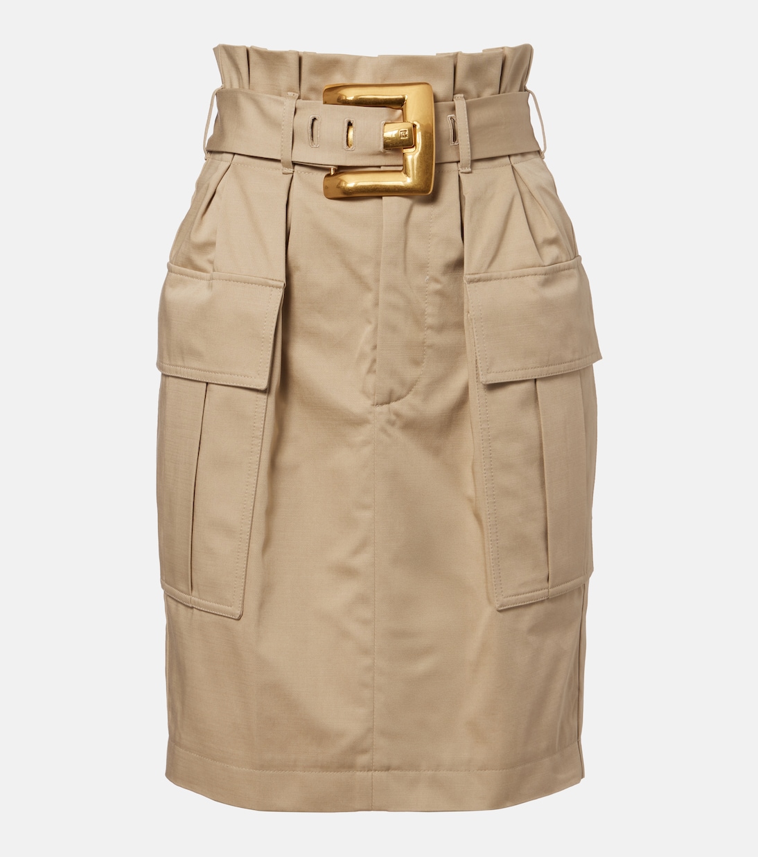 Belted cotton gabardine miniskirt | Balmain