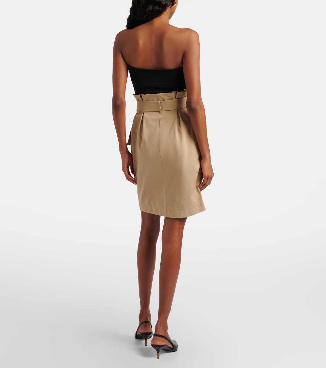 Belted cotton gabardine miniskirt | Balmain