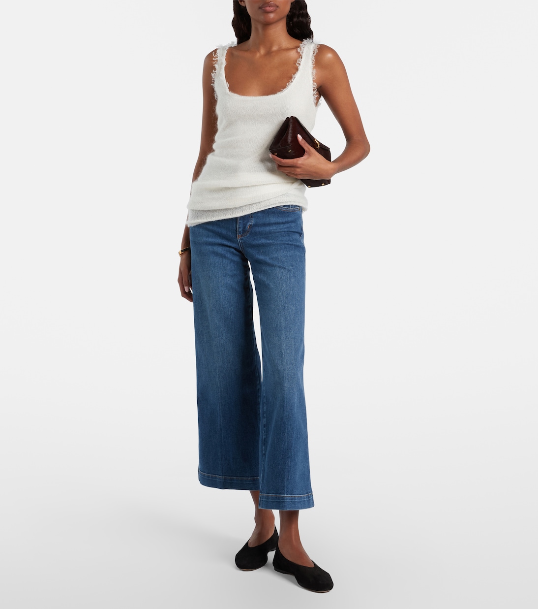 Wide-Leg Cropped Jeans Seamed | Frame