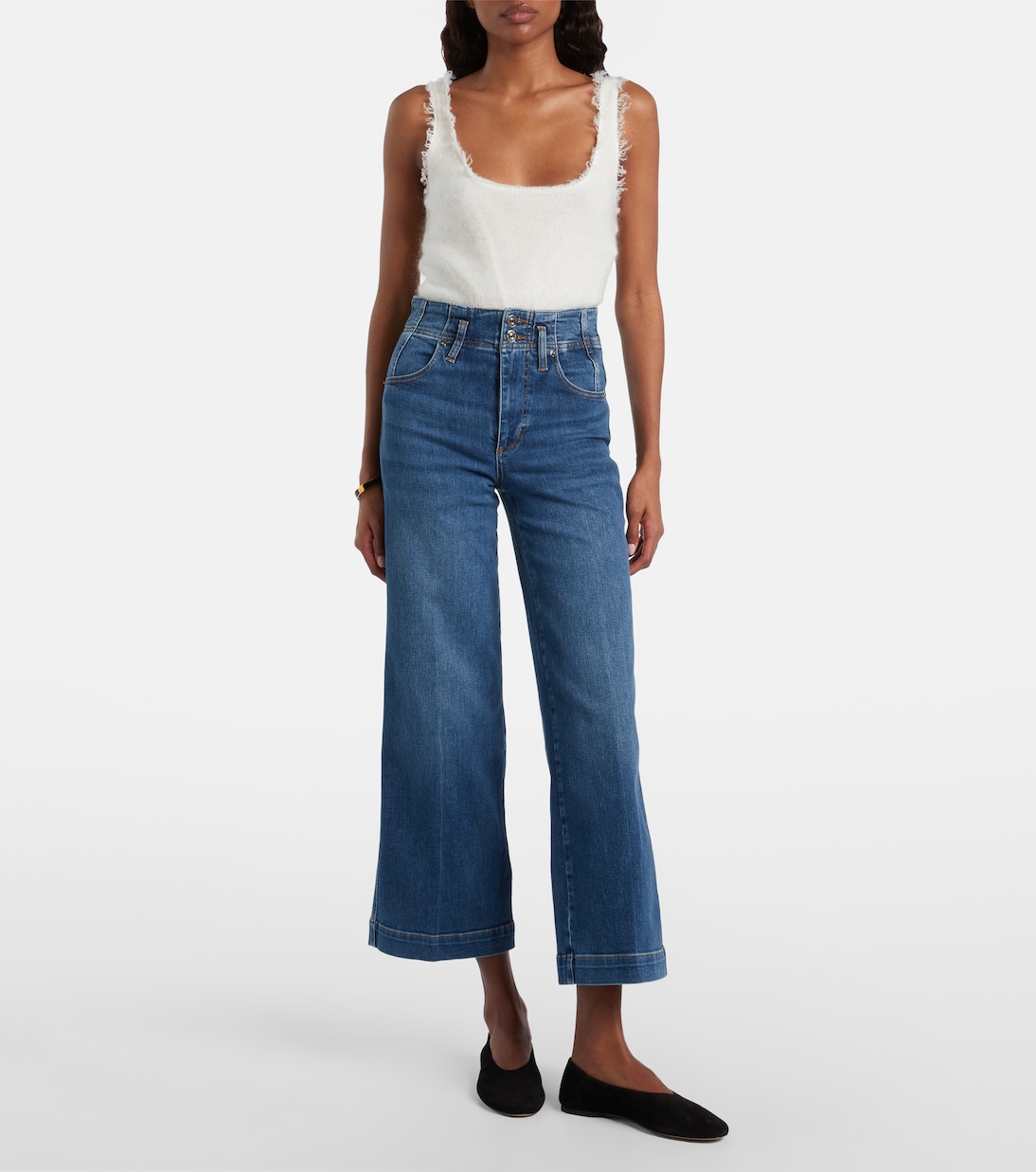 Wide-Leg Cropped Jeans Seamed | Frame