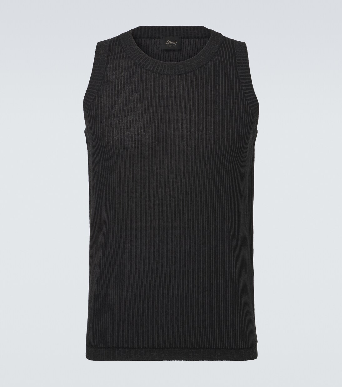 Tank top in cotone, lino e seta a coste | Brioni