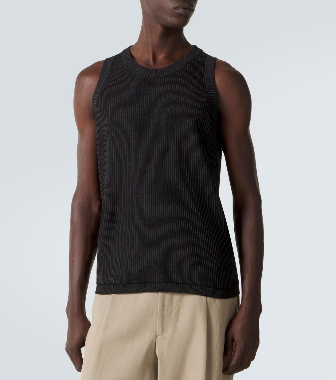 Tank top in cotone, lino e seta a coste | Brioni