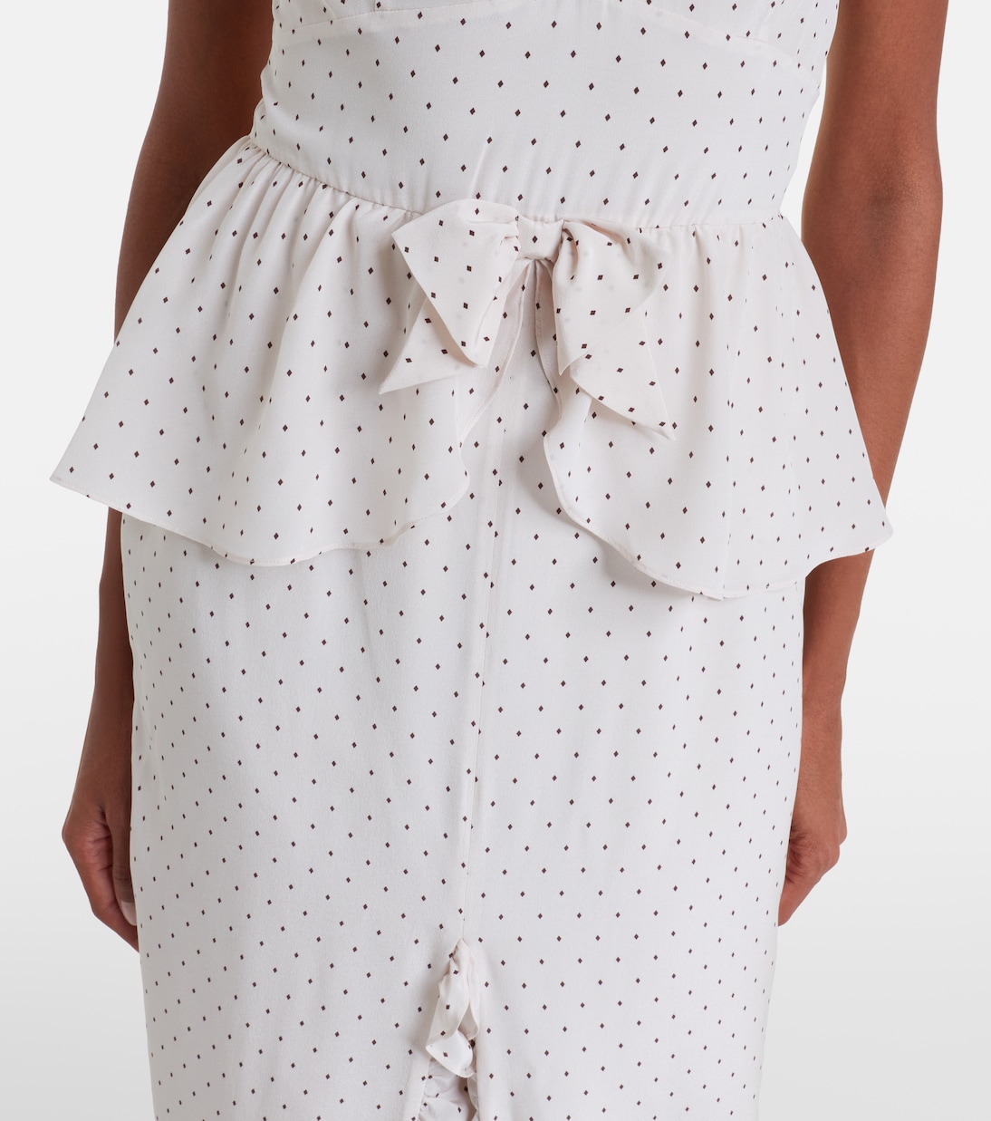 Polka-dot peplum silk midi dress | Alessandra Rich