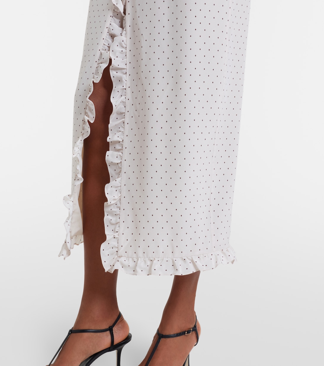 Polka-dot peplum silk midi dress | Alessandra Rich