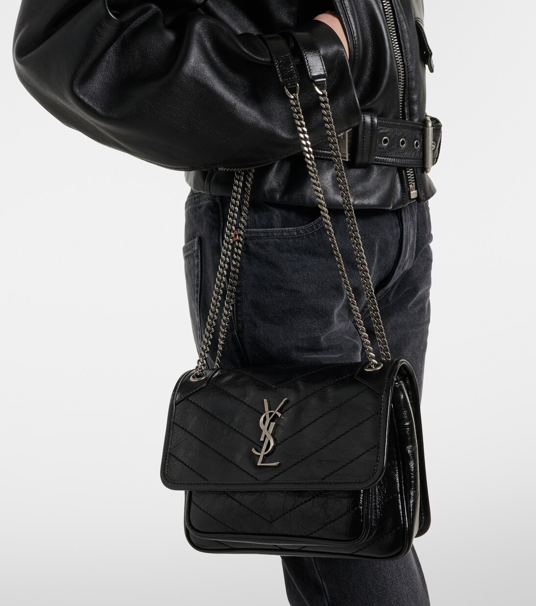 Niki Mini embellished leather crossbody bag | Saint Laurent