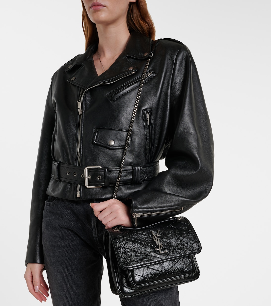 Niki Mini embellished leather crossbody bag | Saint Laurent