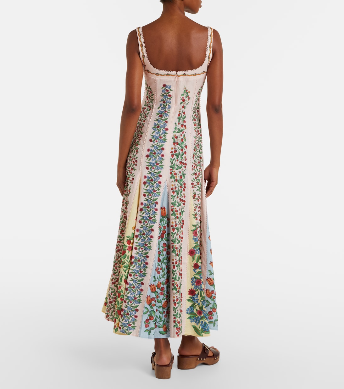 Fruit Beauty Scarf floral linen-blend maxi dress | Farm Rio