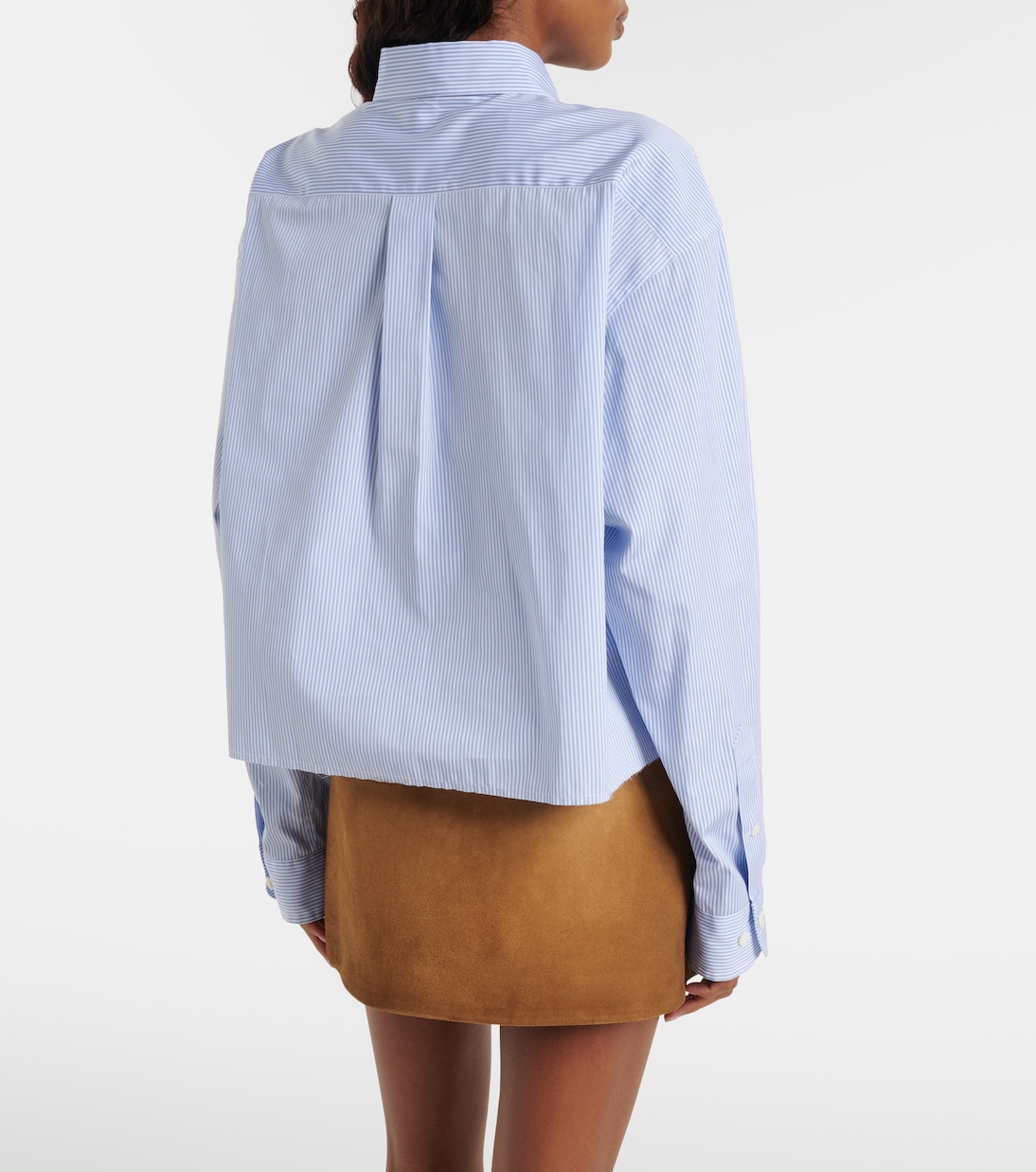 Chemise rayée en popeline de coton | Miu Miu