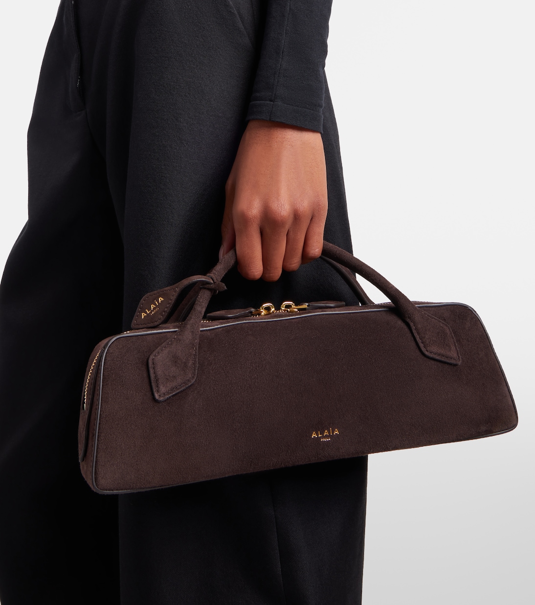 Le Teckel Small suede top-handle bag | Alaïa