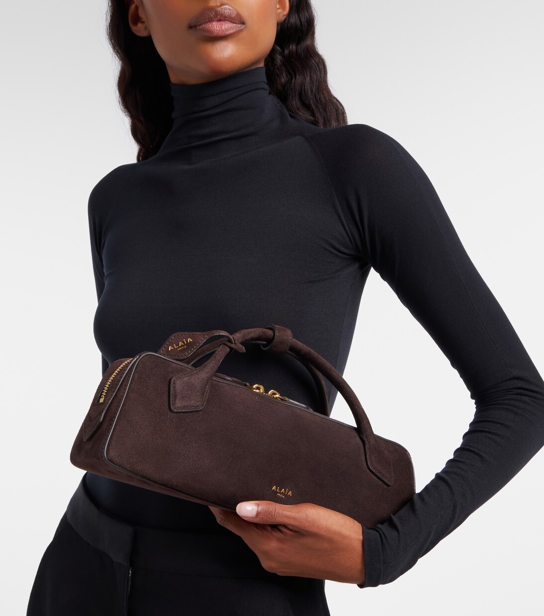Le Teckel Small suede top-handle bag | Alaïa
