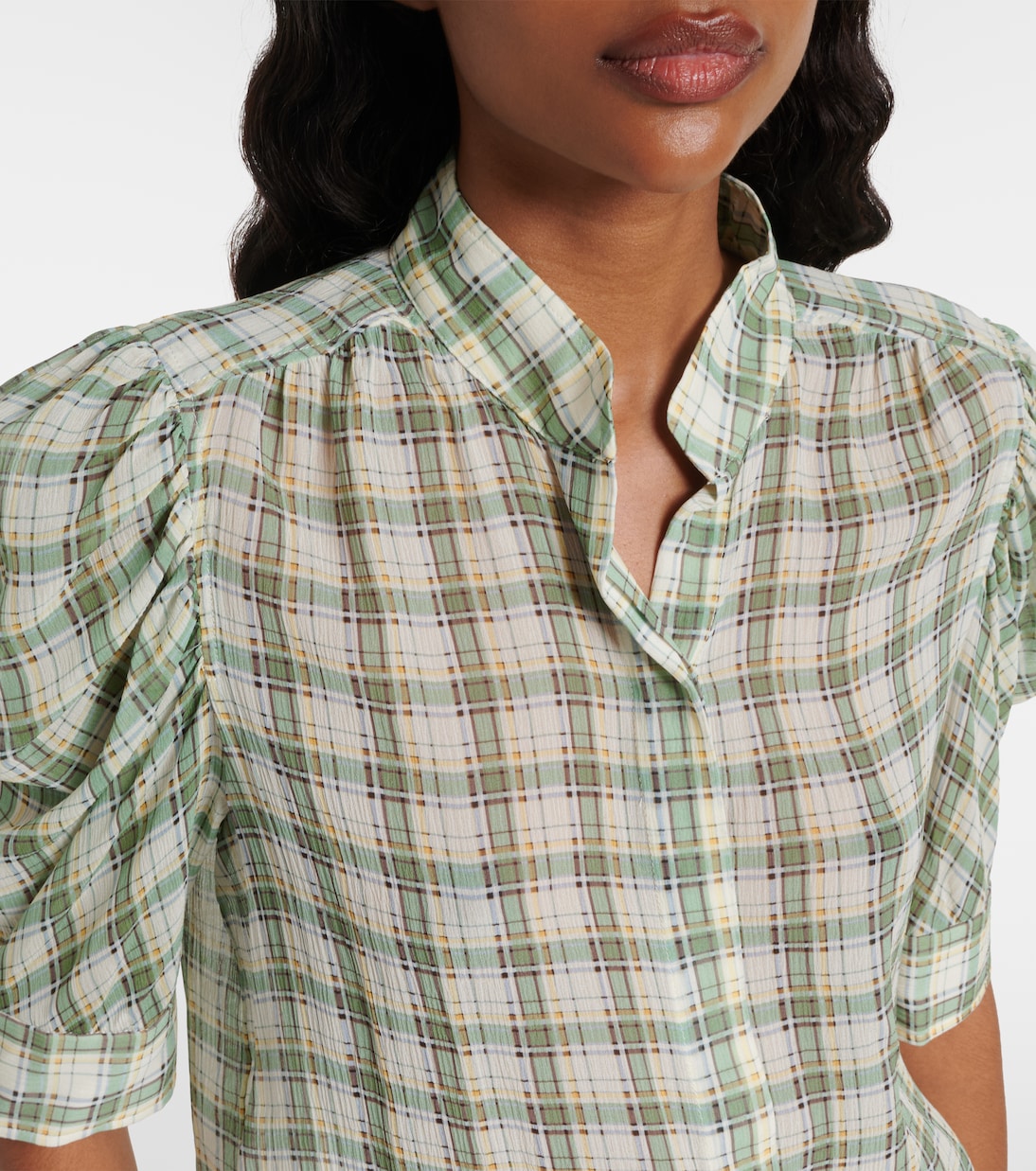 Gillian checked silk blouse | Frame