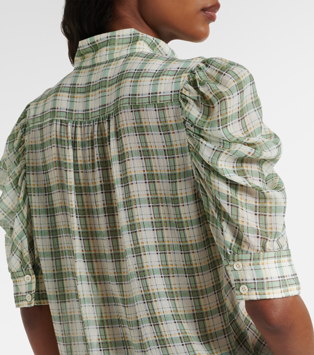 Gillian checked silk blouse | Frame