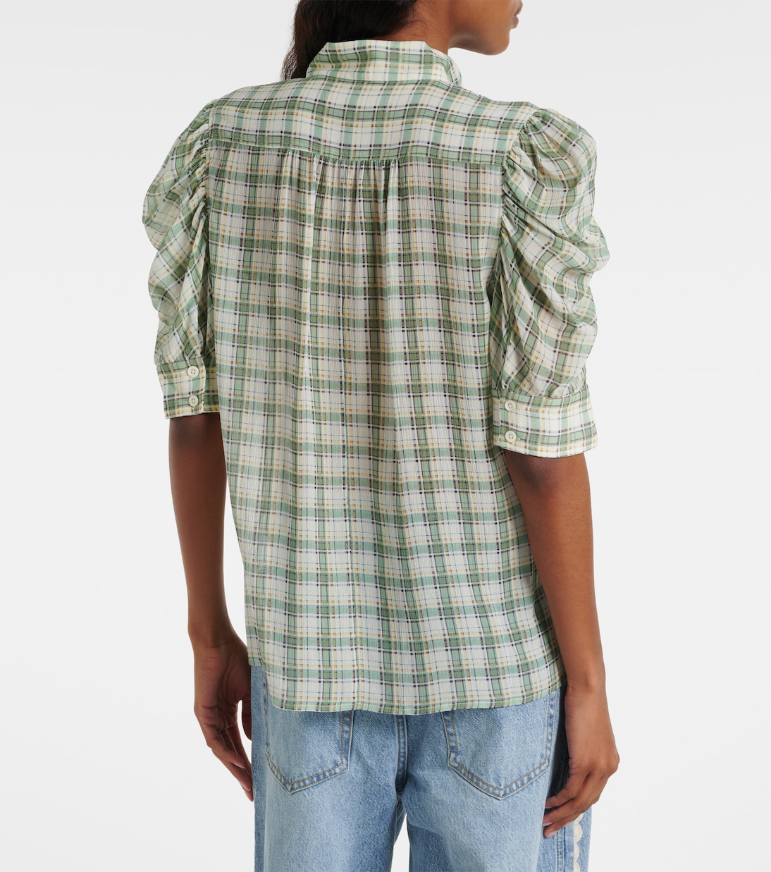 Gillian checked silk blouse | Frame