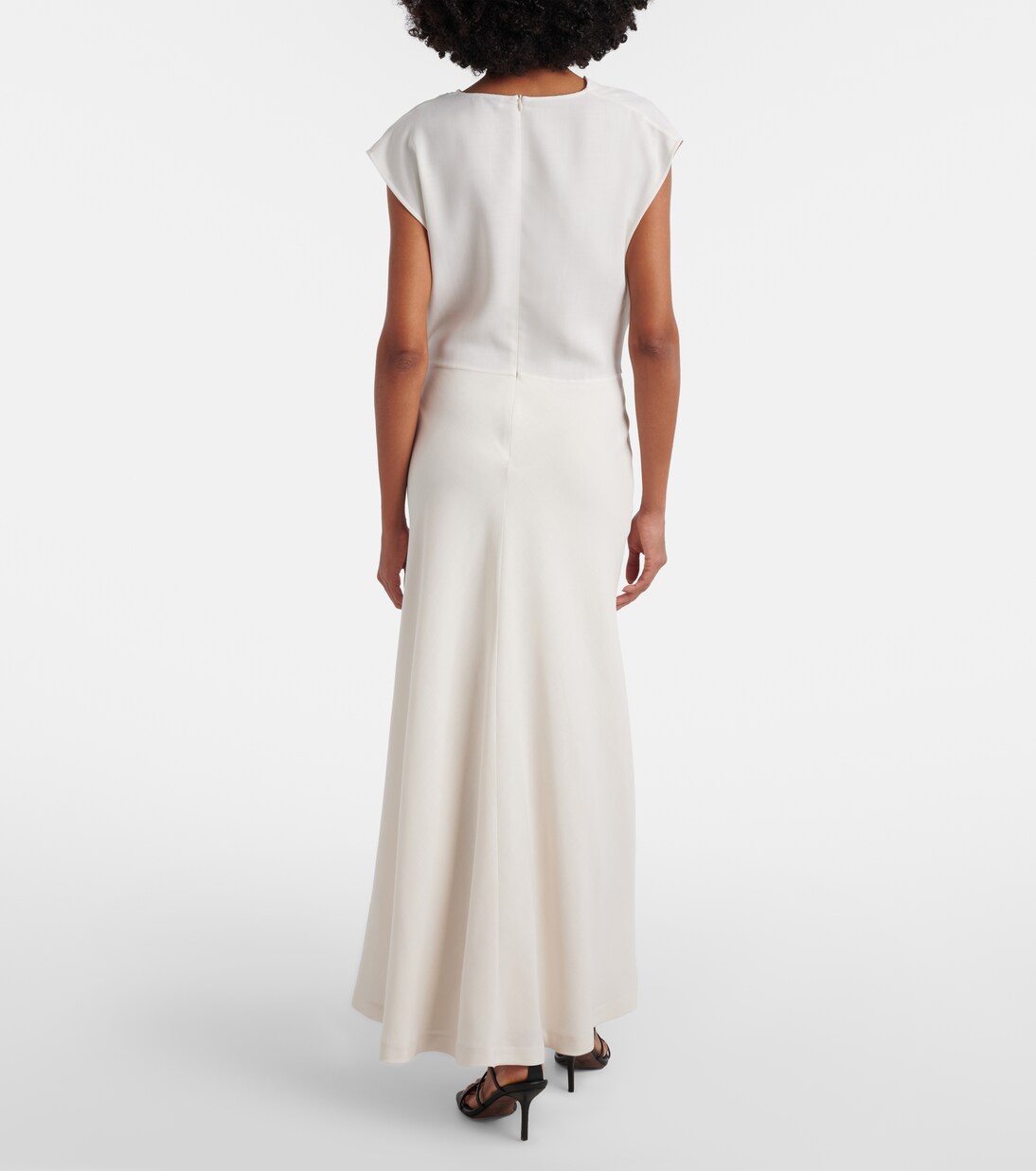 Draped wool-blend maxi dress | Brunello Cucinelli