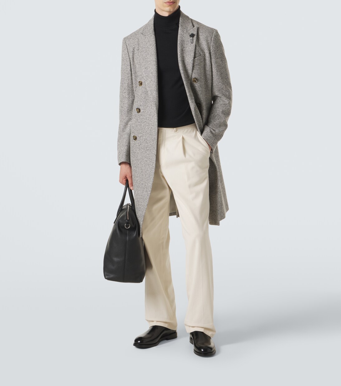 Manteau en laine vierge à chevrons | Lardini