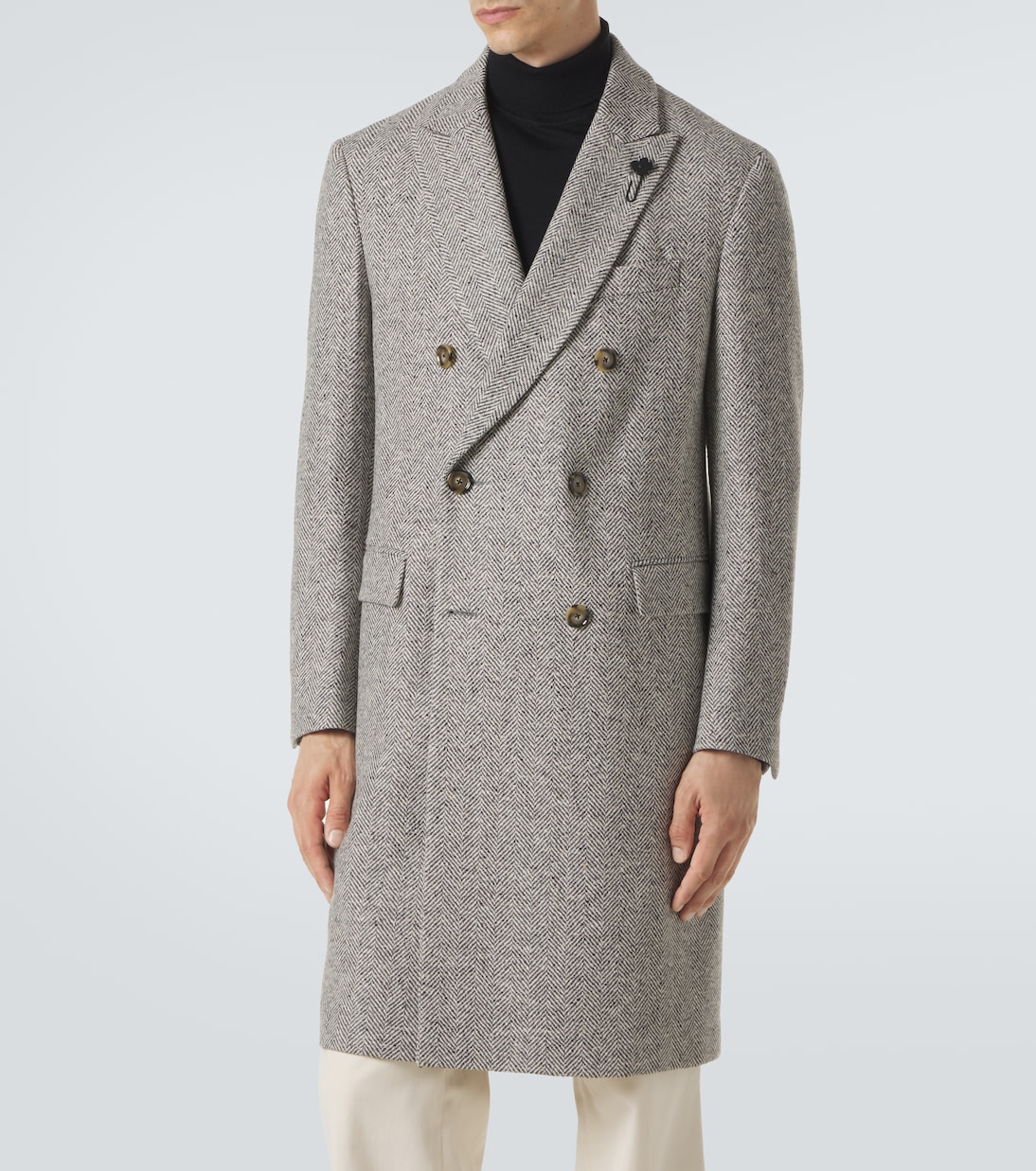 Manteau en laine vierge à chevrons | Lardini