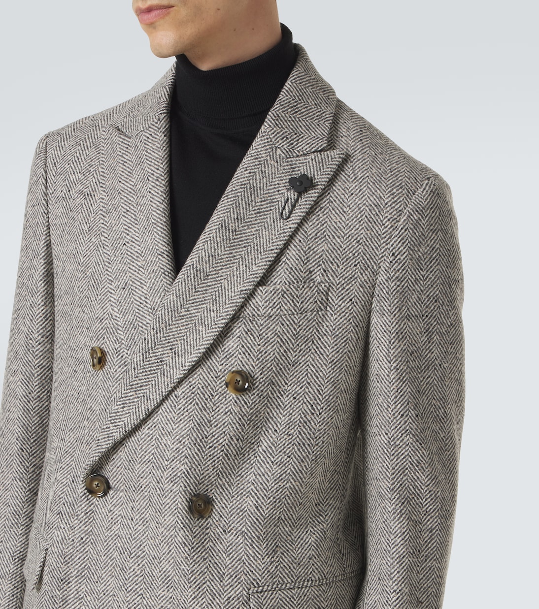 Manteau en laine vierge à chevrons | Lardini