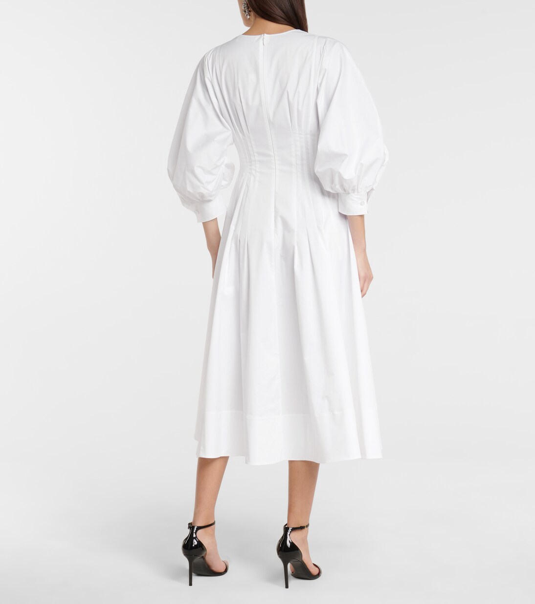 Robe midi en coton à ornements | Oscar de la Renta