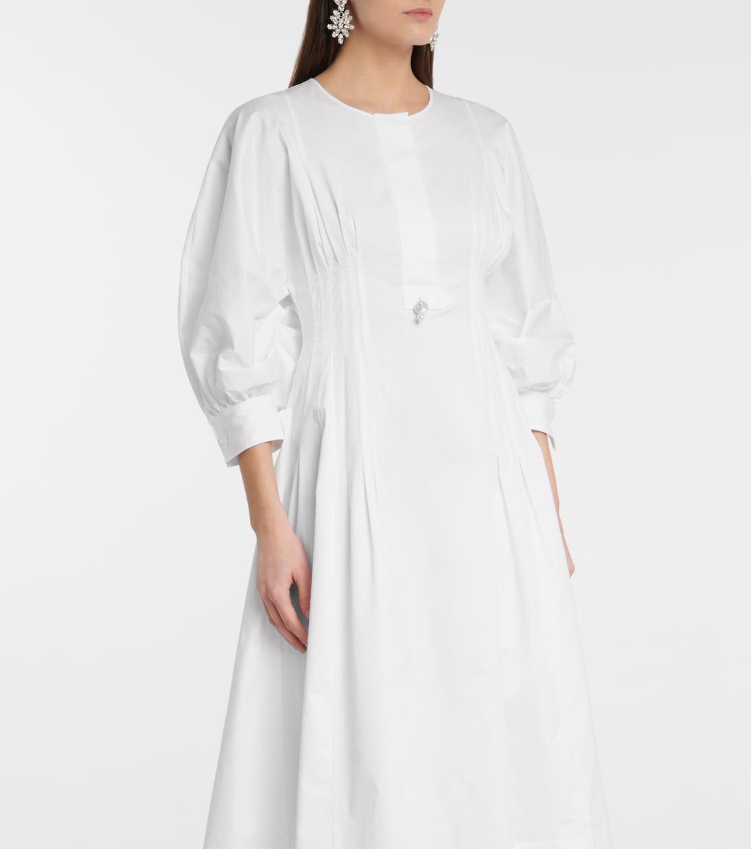 Robe midi en coton à ornements | Oscar de la Renta