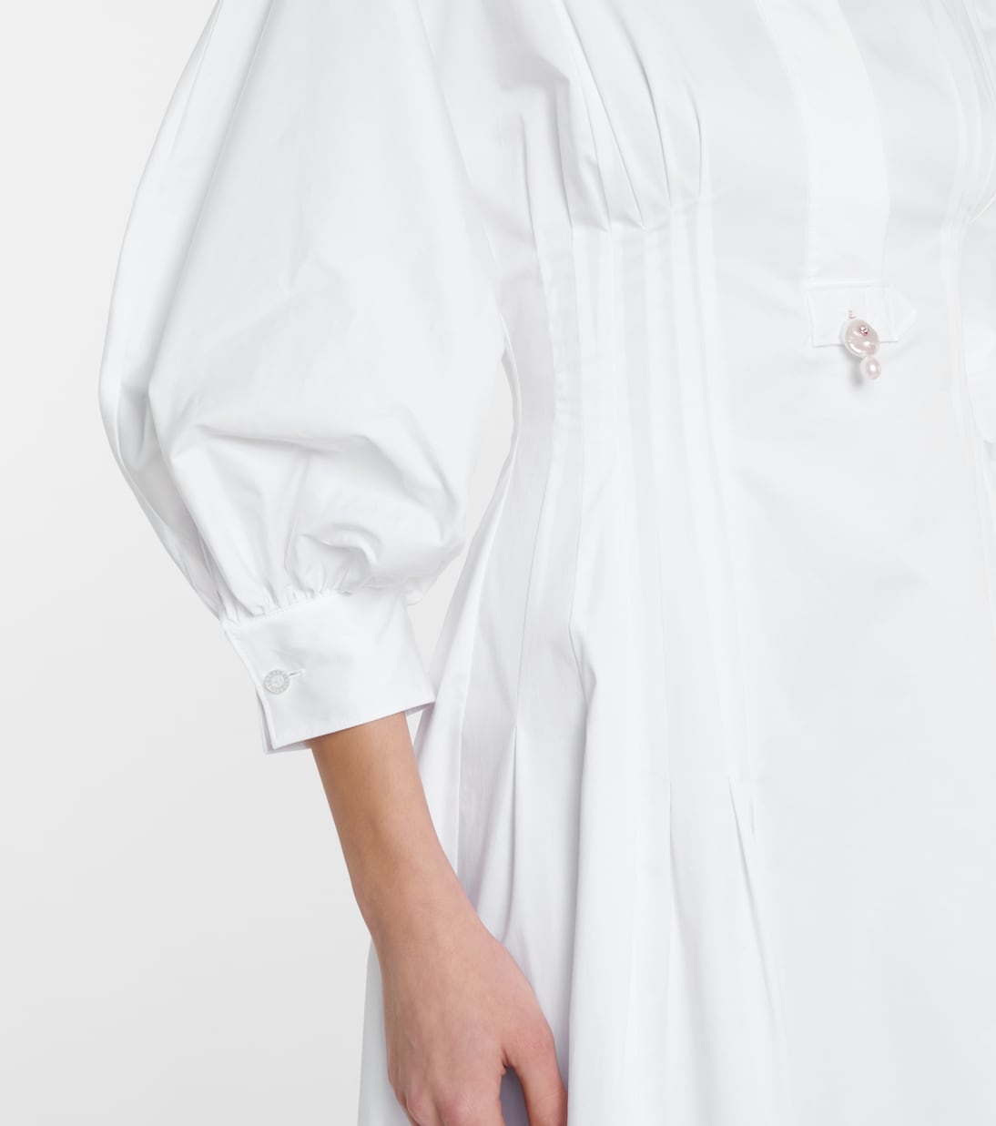 Robe midi en coton à ornements | Oscar de la Renta