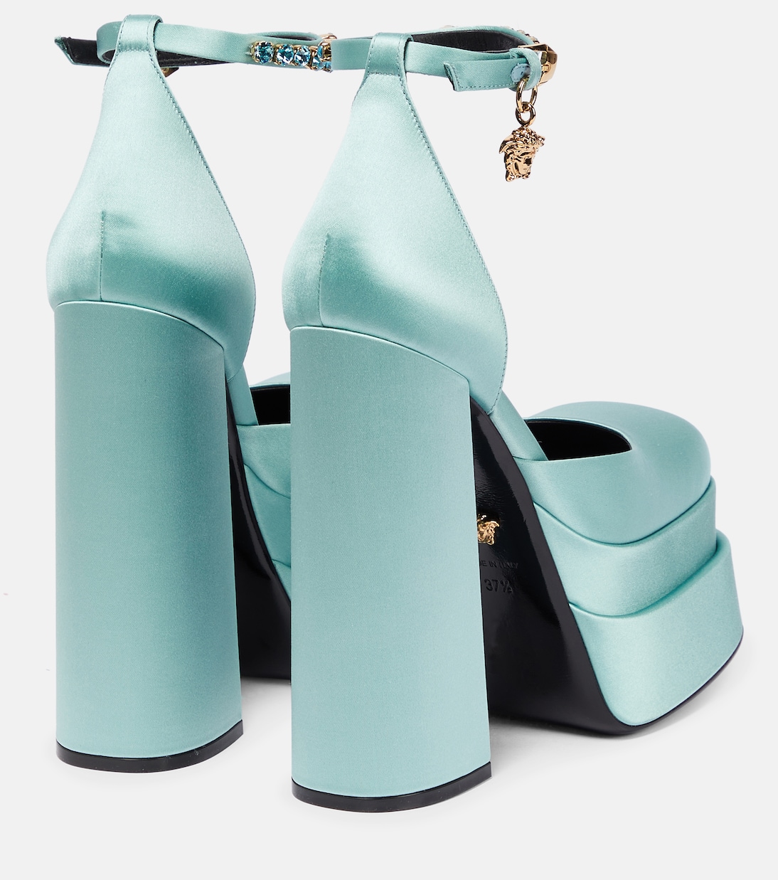 Plateau-Pumps Medusa Aevitas aus Satin | Versace