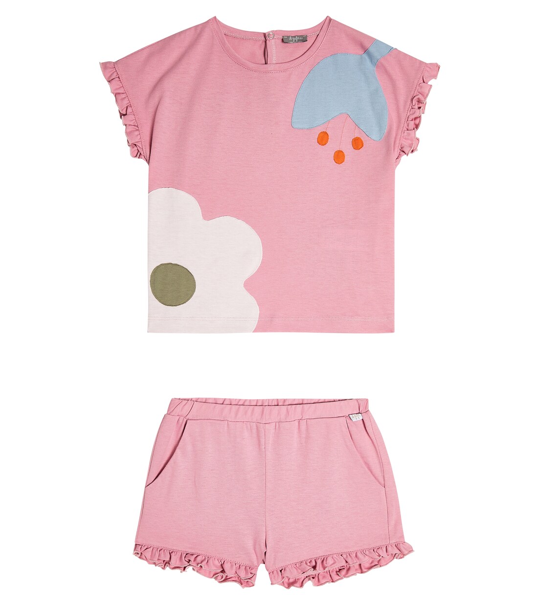 Floral cotton shirt and shorts set | Il Gufo