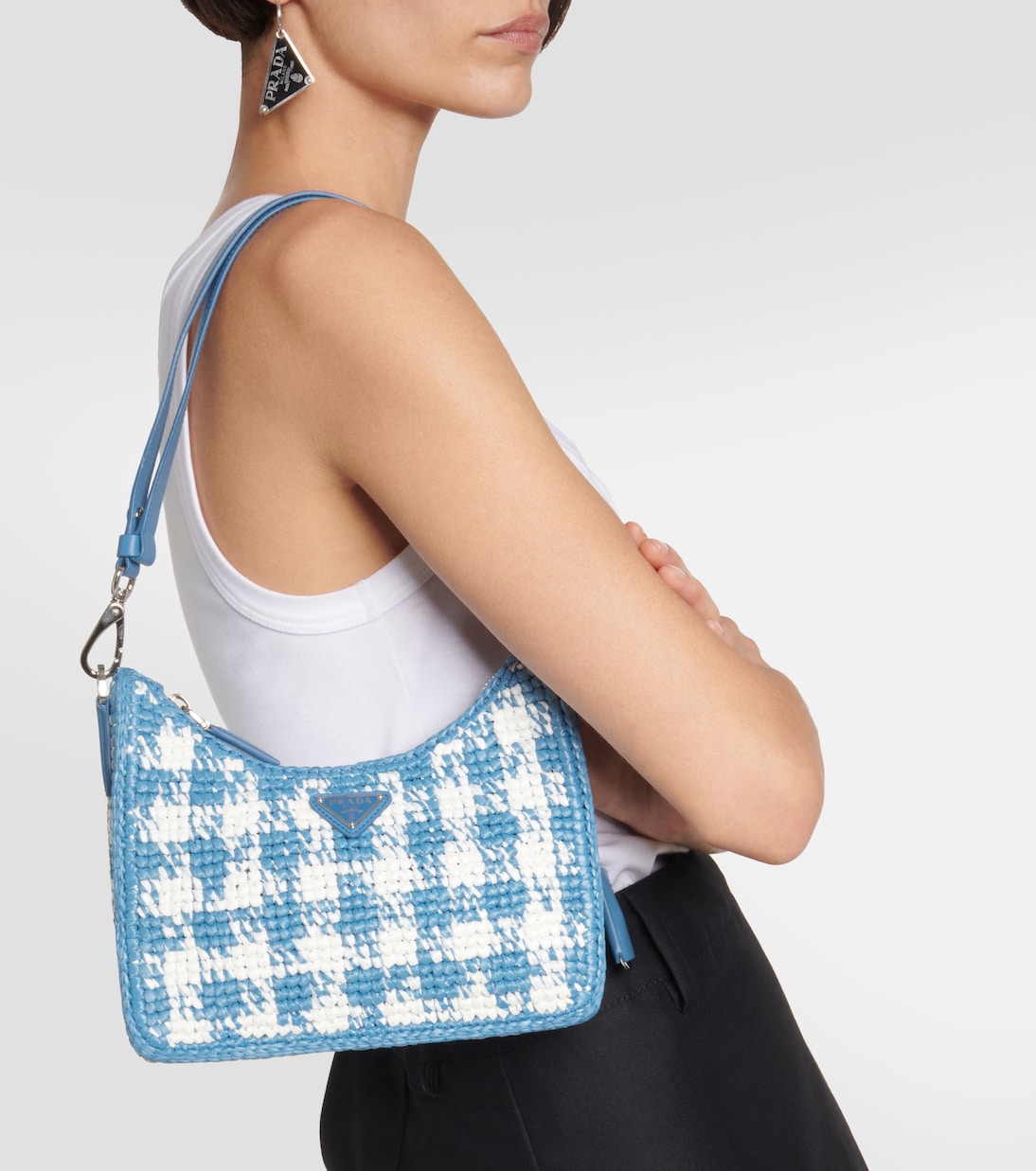 Borsa a spalla Re-edition Mini in crochet | Prada