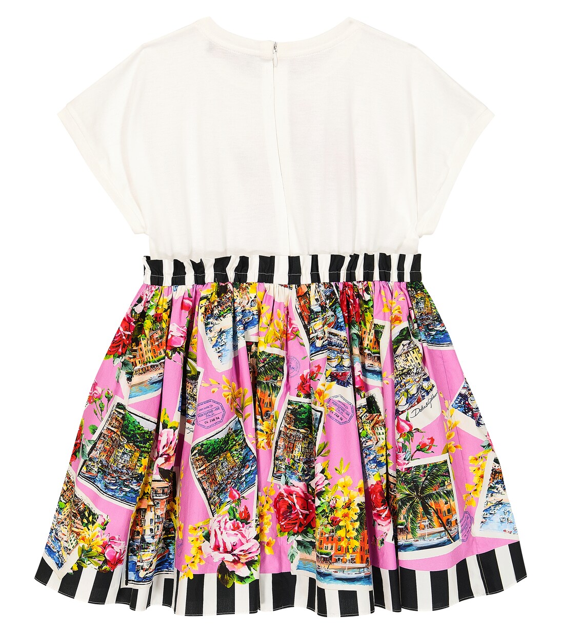 Portofino printed cotton dress | Dolce&Gabbana Kids