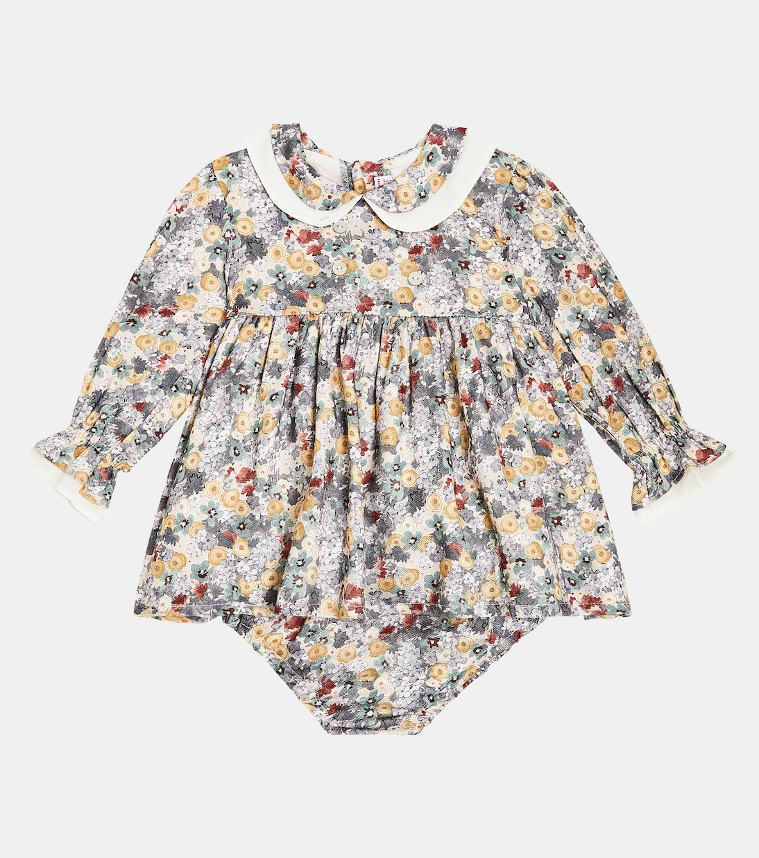 婴幼儿 — Laria花卉连衣裙与灯笼裤套装 | La Coqueta