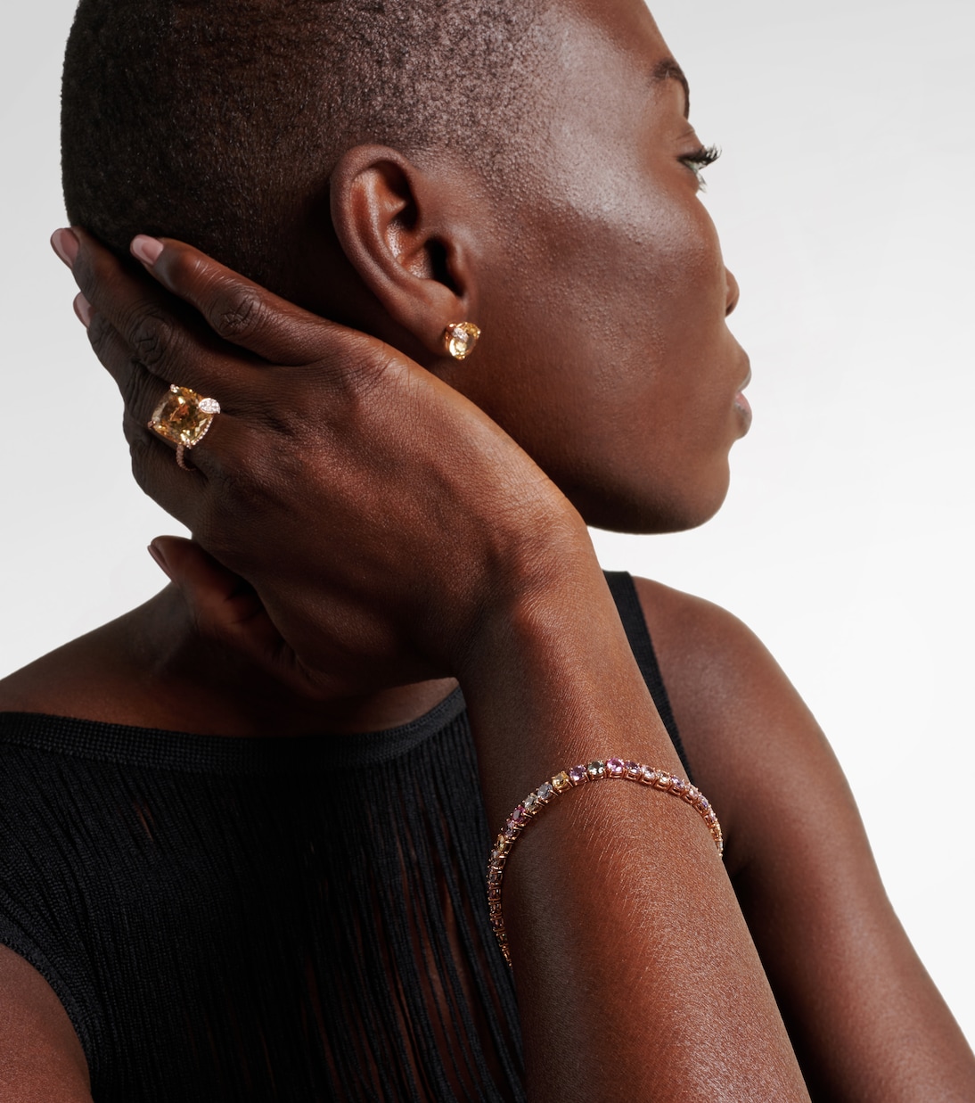 Essentials Rivière 18kt rose gold bracelet with sapphires | Bucherer Fine Jewellery