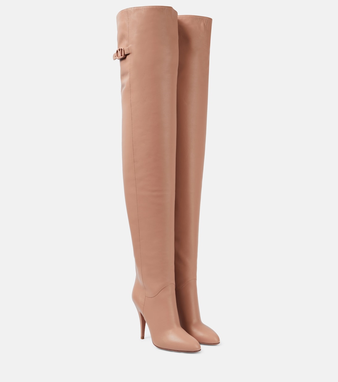 VLogo Signature 105 leather over-the-knee boots | Valentino Garavani